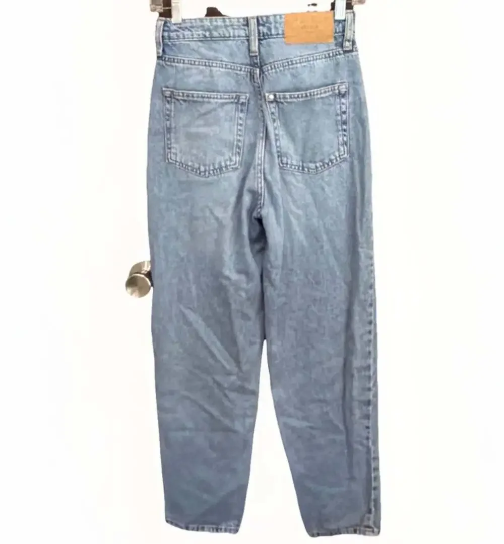 Moms Loose Wide Legs High Waist Jeans 2 W26”/L 26”